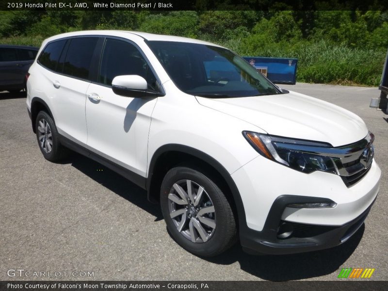 White Diamond Pearl / Black 2019 Honda Pilot EX-L AWD