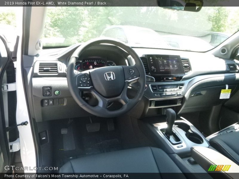 White Diamond Pearl / Black 2019 Honda Pilot EX-L AWD