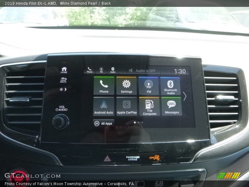 White Diamond Pearl / Black 2019 Honda Pilot EX-L AWD