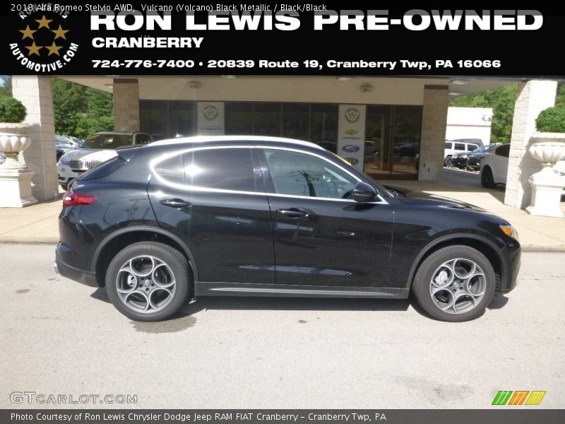 Vulcano (Volcano) Black Metallic / Black/Black 2018 Alfa Romeo Stelvio AWD