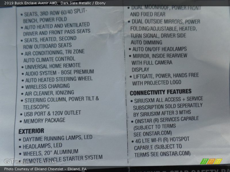 Dark Slate Metallic / Ebony 2019 Buick Enclave Avenir AWD