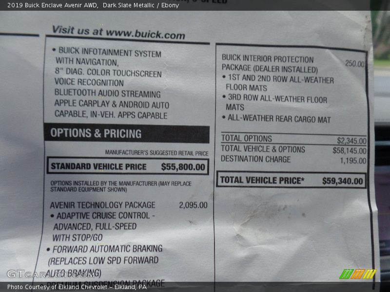 Dark Slate Metallic / Ebony 2019 Buick Enclave Avenir AWD