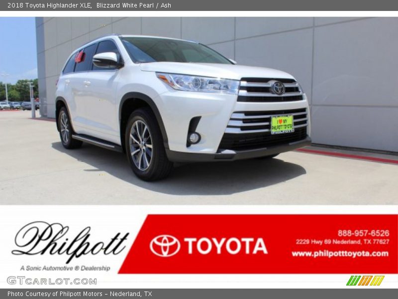 Blizzard White Pearl / Ash 2018 Toyota Highlander XLE