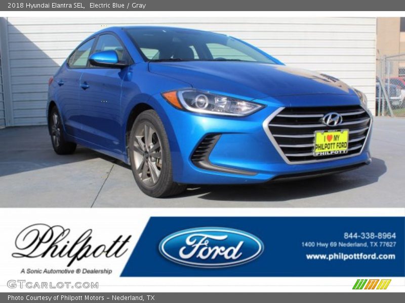 Electric Blue / Gray 2018 Hyundai Elantra SEL