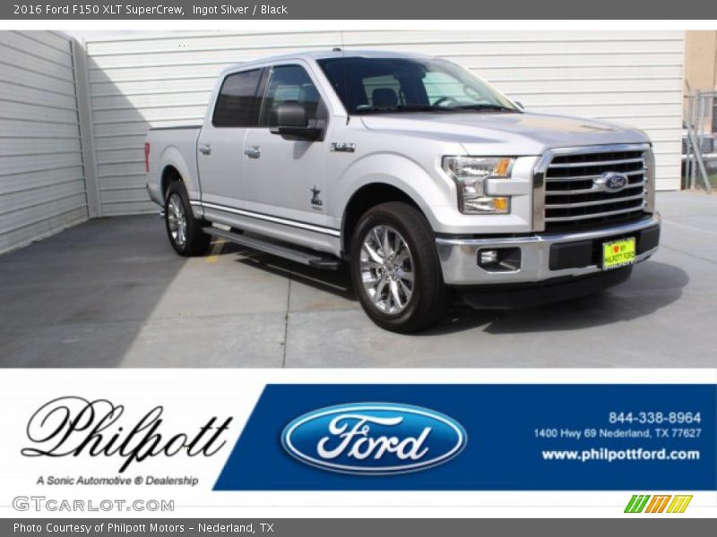Ingot Silver / Black 2016 Ford F150 XLT SuperCrew