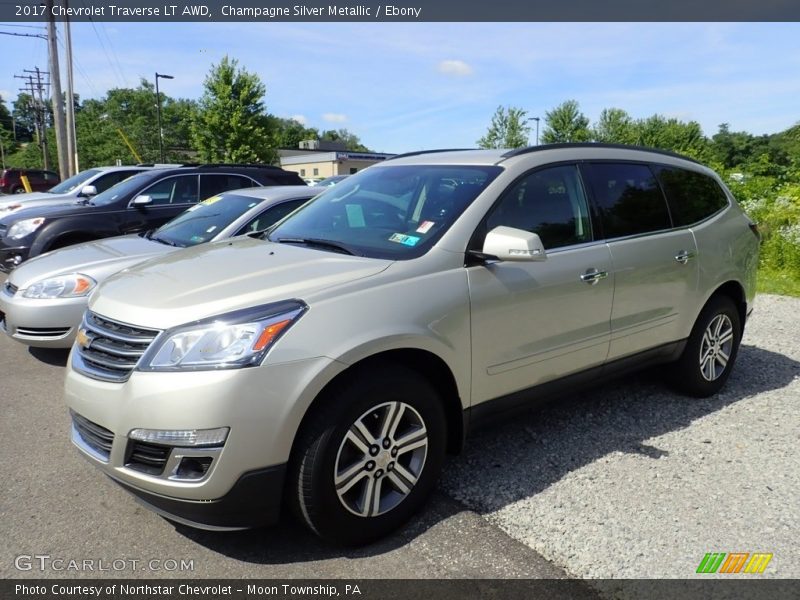 Champagne Silver Metallic / Ebony 2017 Chevrolet Traverse LT AWD