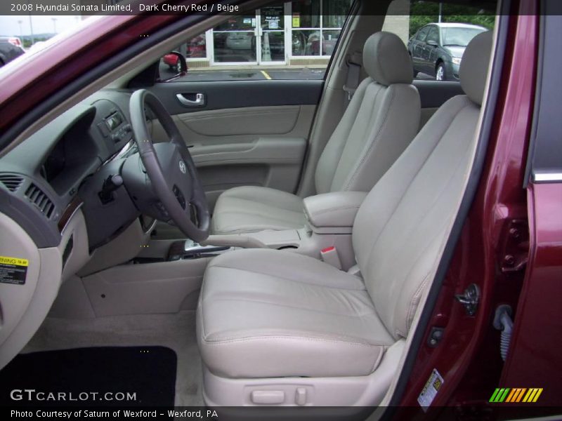 Dark Cherry Red / Beige 2008 Hyundai Sonata Limited