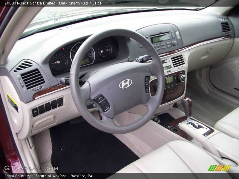 Dark Cherry Red / Beige 2008 Hyundai Sonata Limited