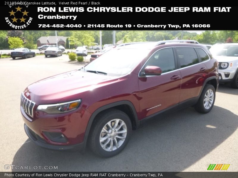 Velvet Red Pearl / Black 2019 Jeep Cherokee Latitude