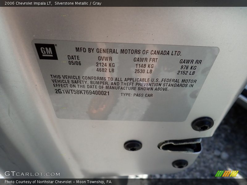 Silverstone Metallic / Gray 2006 Chevrolet Impala LT