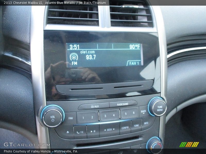 Atlantis Blue Metallic / Jet Black/Titanium 2013 Chevrolet Malibu LS