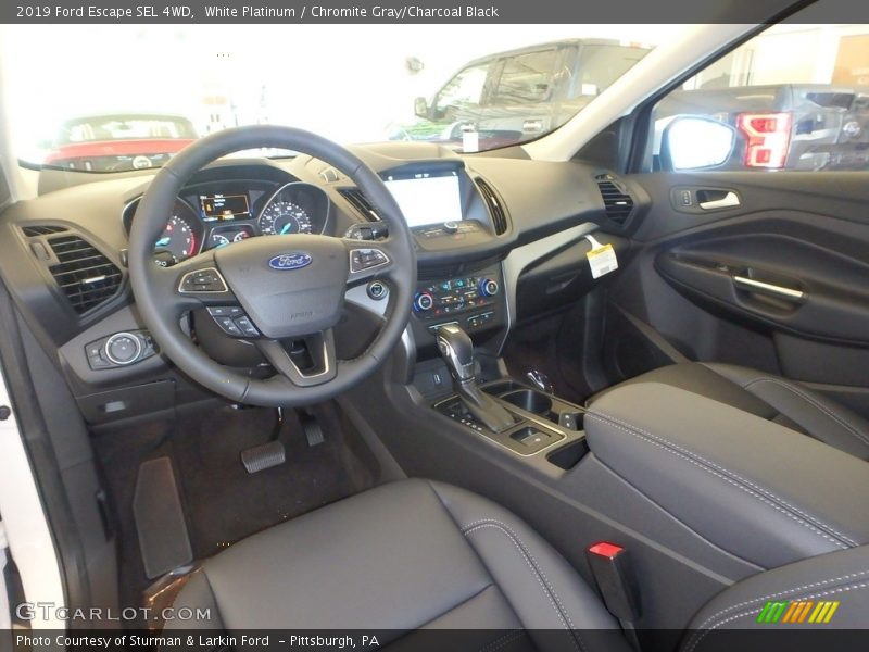 White Platinum / Chromite Gray/Charcoal Black 2019 Ford Escape SEL 4WD