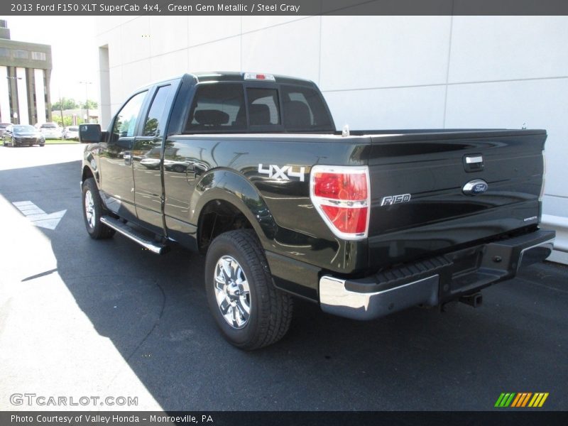 Green Gem Metallic / Steel Gray 2013 Ford F150 XLT SuperCab 4x4