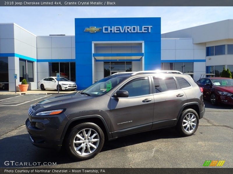 Granite Crystal Metallic / Black 2018 Jeep Cherokee Limited 4x4