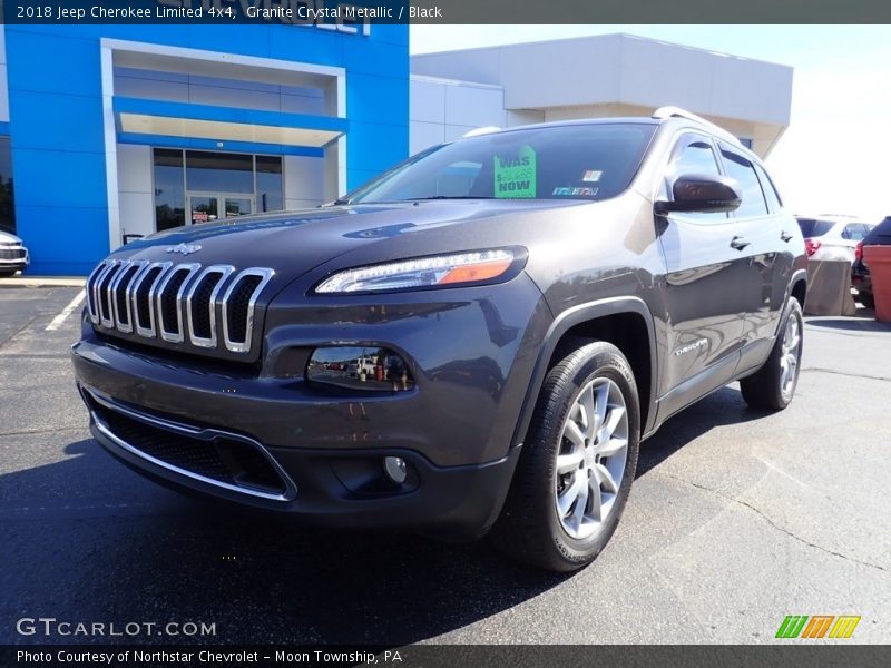 Granite Crystal Metallic / Black 2018 Jeep Cherokee Limited 4x4