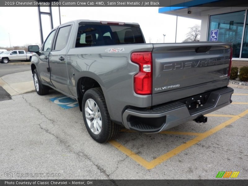 Satin Steel Metallic / Jet Black 2019 Chevrolet Silverado 1500 Custom Crew Cab 4WD