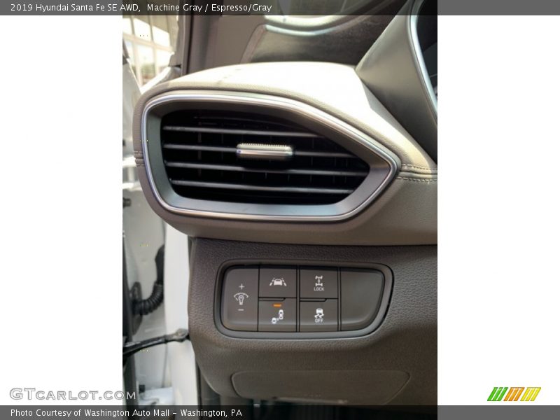 Machine Gray / Espresso/Gray 2019 Hyundai Santa Fe SE AWD