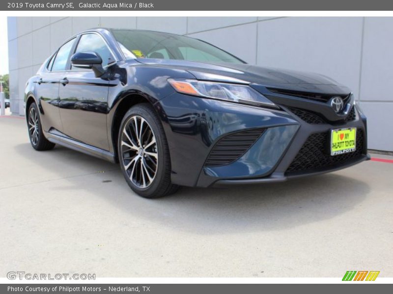 Galactic Aqua Mica / Black 2019 Toyota Camry SE