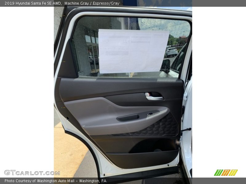 Machine Gray / Espresso/Gray 2019 Hyundai Santa Fe SE AWD