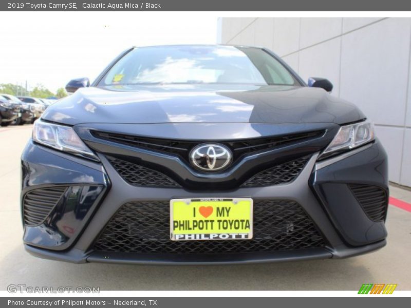 Galactic Aqua Mica / Black 2019 Toyota Camry SE