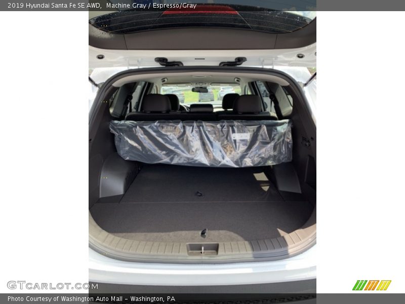 Machine Gray / Espresso/Gray 2019 Hyundai Santa Fe SE AWD