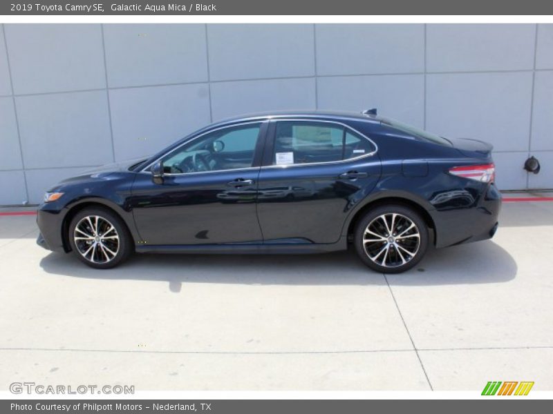 Galactic Aqua Mica / Black 2019 Toyota Camry SE