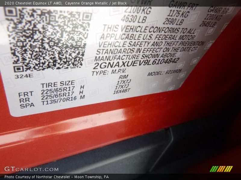 Cayenne Orange Metallic / Jet Black 2020 Chevrolet Equinox LT AWD