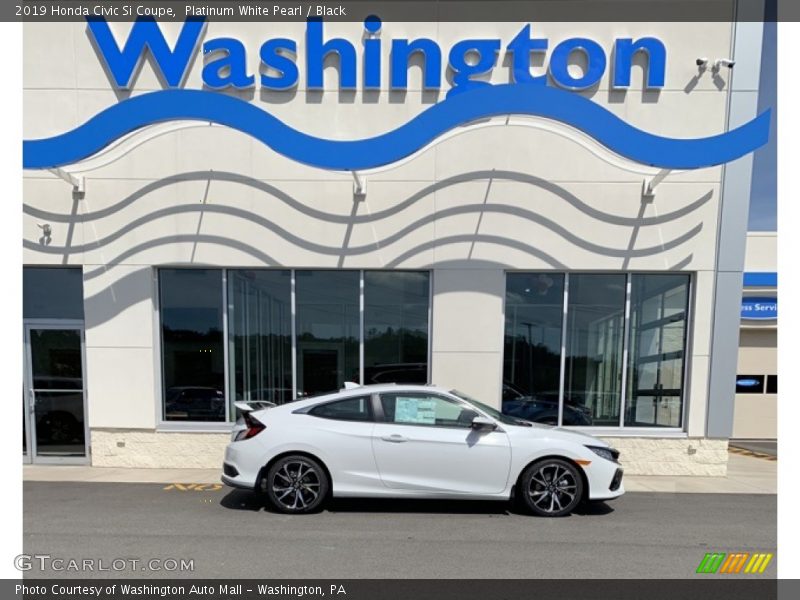 Platinum White Pearl / Black 2019 Honda Civic Si Coupe