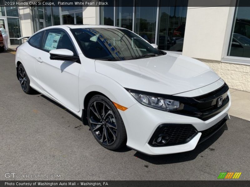 Platinum White Pearl / Black 2019 Honda Civic Si Coupe