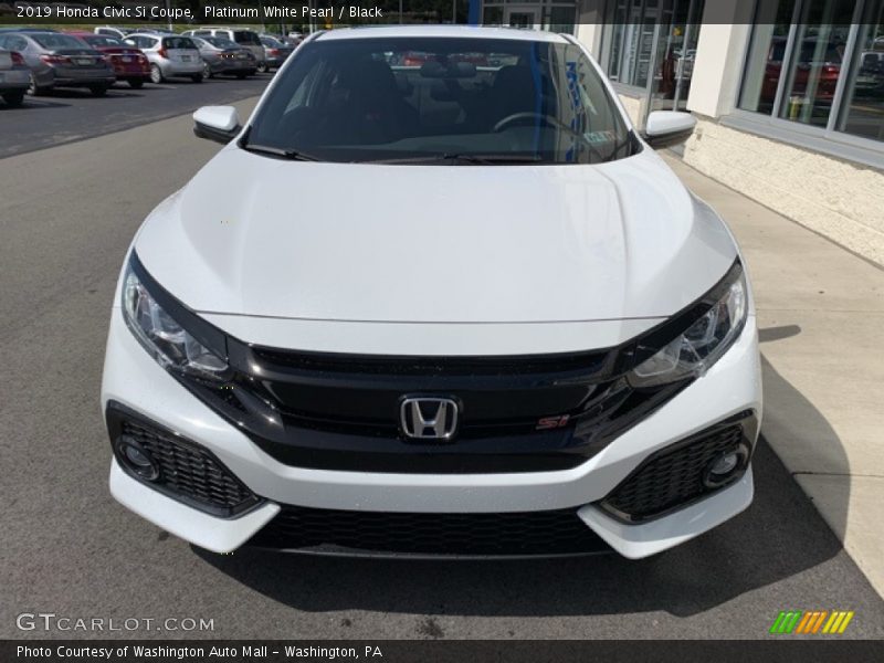 Platinum White Pearl / Black 2019 Honda Civic Si Coupe