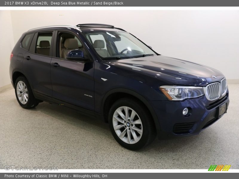 Deep Sea Blue Metallic / Sand Beige/Black 2017 BMW X3 xDrive28i