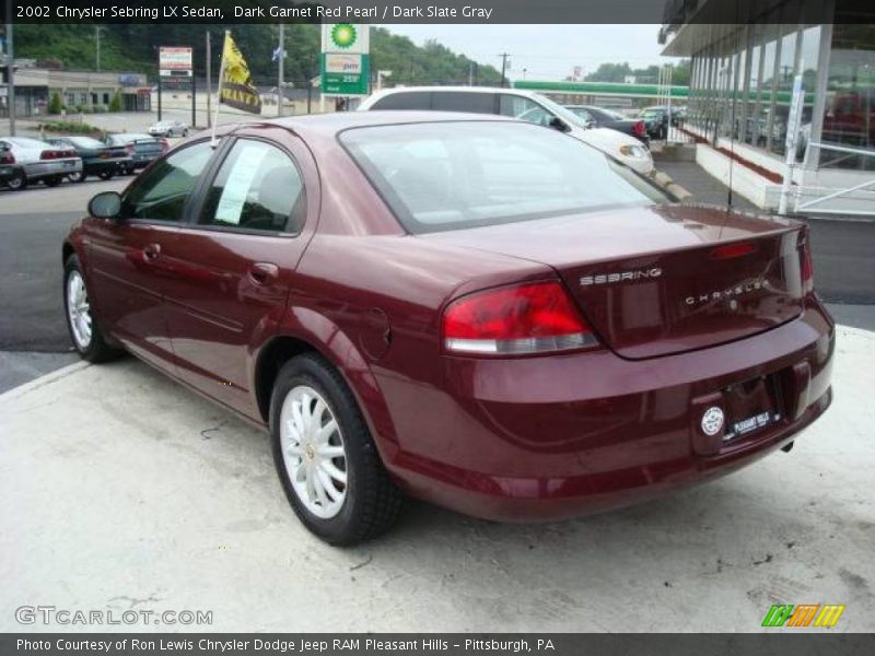 Dark Garnet Red Pearl / Dark Slate Gray 2002 Chrysler Sebring LX Sedan