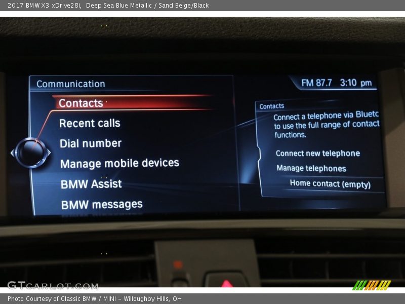 Deep Sea Blue Metallic / Sand Beige/Black 2017 BMW X3 xDrive28i