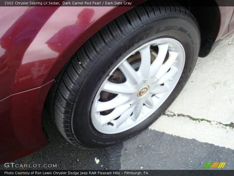 Dark Garnet Red Pearl / Dark Slate Gray 2002 Chrysler Sebring LX Sedan