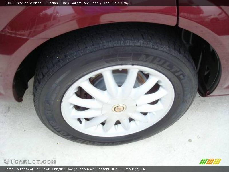 Dark Garnet Red Pearl / Dark Slate Gray 2002 Chrysler Sebring LX Sedan
