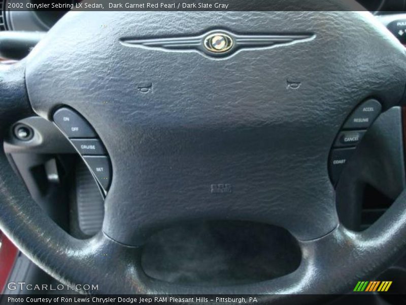 Dark Garnet Red Pearl / Dark Slate Gray 2002 Chrysler Sebring LX Sedan