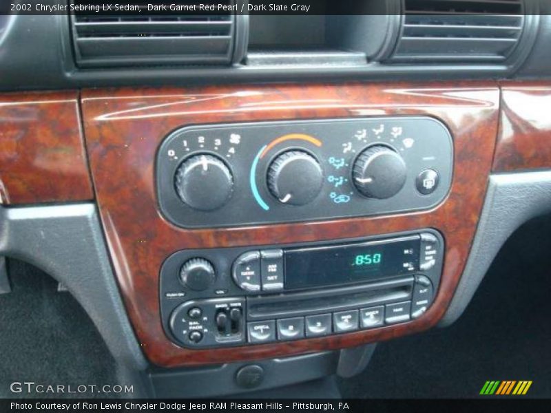 Dark Garnet Red Pearl / Dark Slate Gray 2002 Chrysler Sebring LX Sedan
