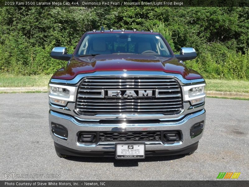 Delmonico Red Pearl / Mountain Brown/Light Frost Beige 2019 Ram 3500 Laramie Mega Cab 4x4