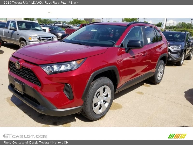Ruby Flare Pearl / Black 2019 Toyota RAV4 LE AWD