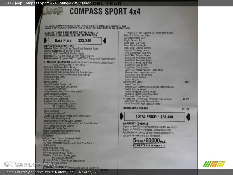 Sting-Gray / Black 2019 Jeep Compass Sport 4x4