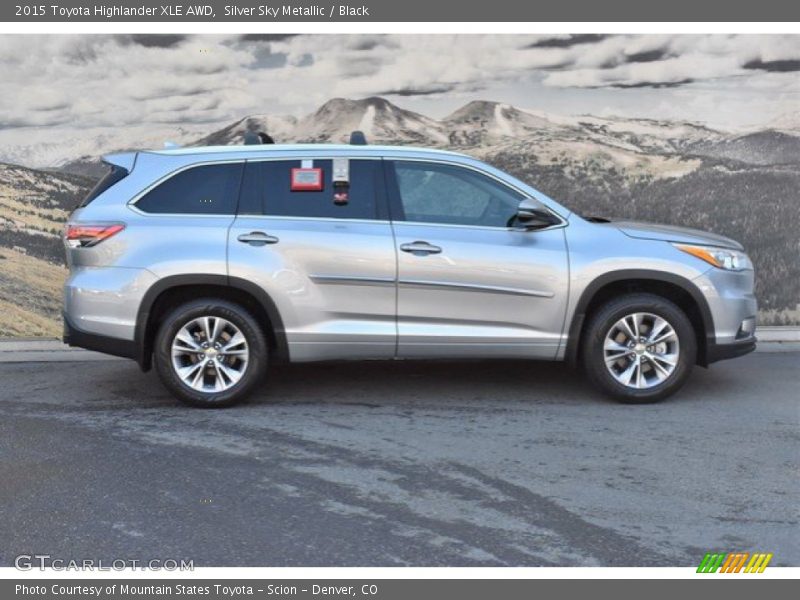 Silver Sky Metallic / Black 2015 Toyota Highlander XLE AWD