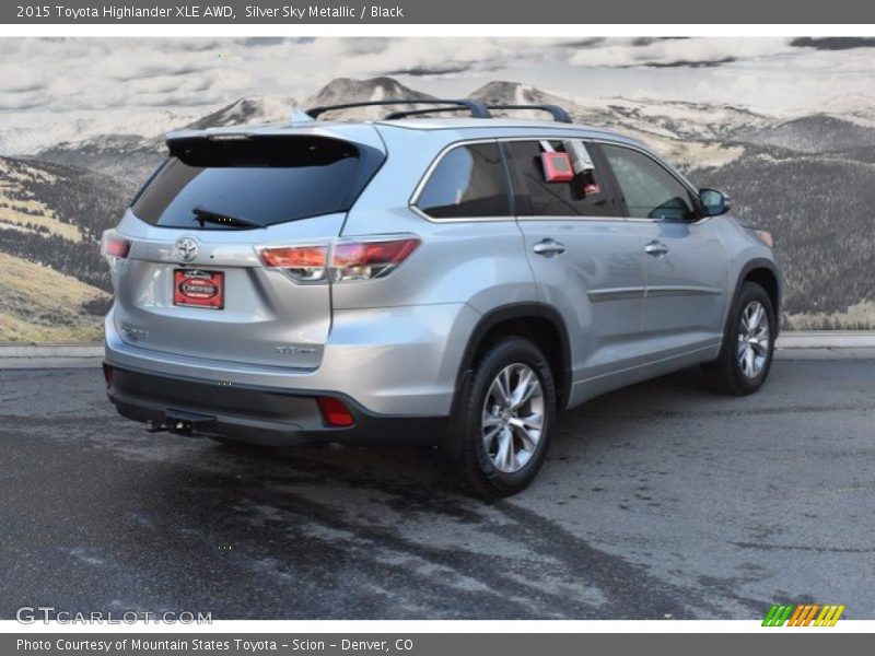 Silver Sky Metallic / Black 2015 Toyota Highlander XLE AWD