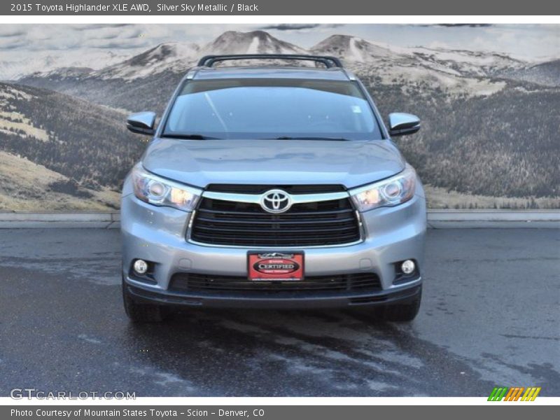 Silver Sky Metallic / Black 2015 Toyota Highlander XLE AWD