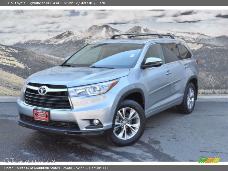 Silver Sky Metallic / Black 2015 Toyota Highlander XLE AWD