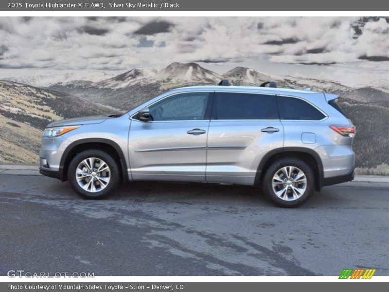 Silver Sky Metallic / Black 2015 Toyota Highlander XLE AWD