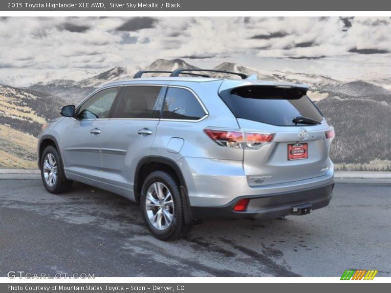 Silver Sky Metallic / Black 2015 Toyota Highlander XLE AWD