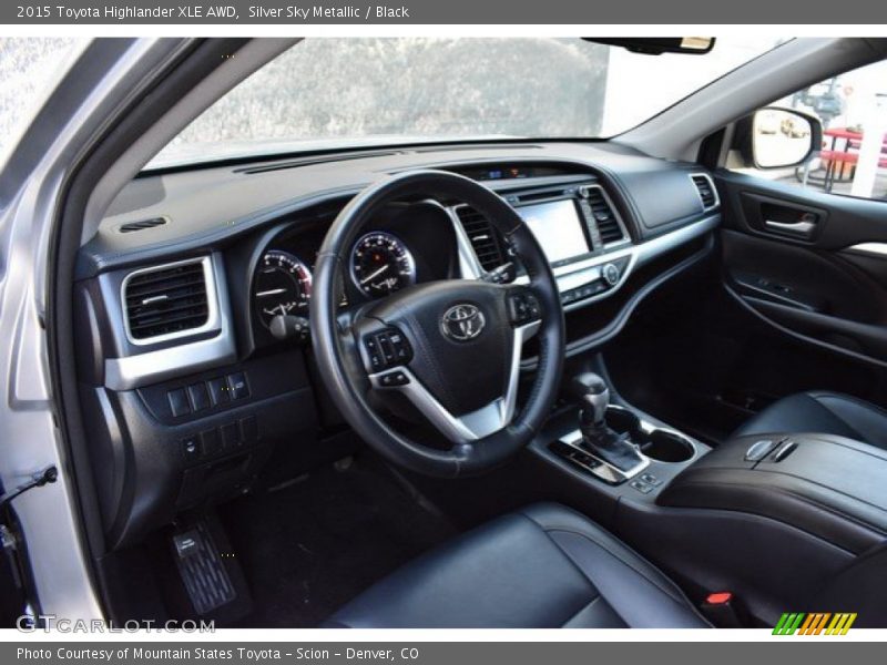 Silver Sky Metallic / Black 2015 Toyota Highlander XLE AWD