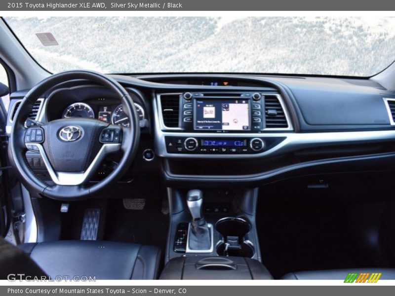 Silver Sky Metallic / Black 2015 Toyota Highlander XLE AWD
