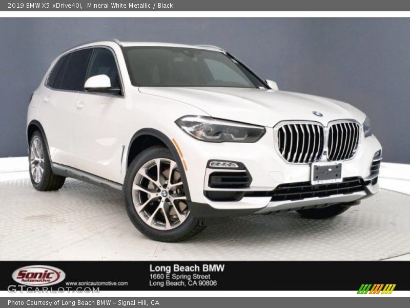 Mineral White Metallic / Black 2019 BMW X5 xDrive40i