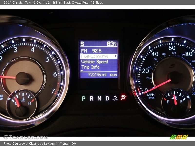 Brilliant Black Crystal Pearl / S Black 2014 Chrysler Town & Country S